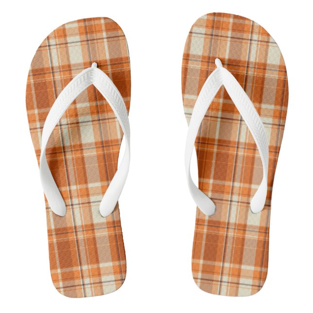 Orange plaid flip flops (Footbed)