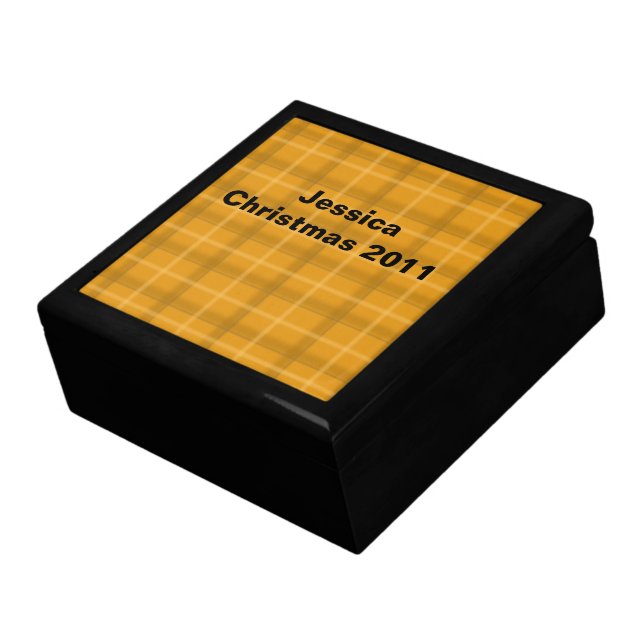 Orange Plaid Gift Storage Box (Side)