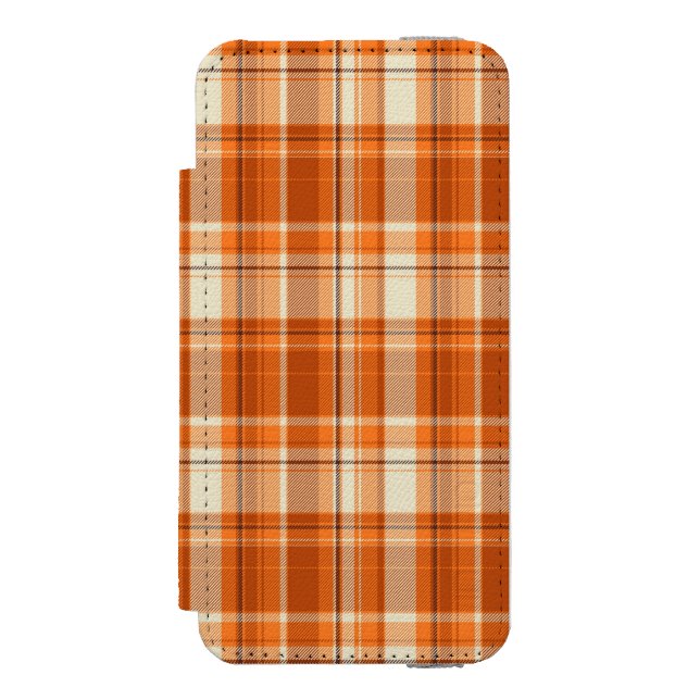 Orange plaid incipio iPhone wallet case (Folio Front)