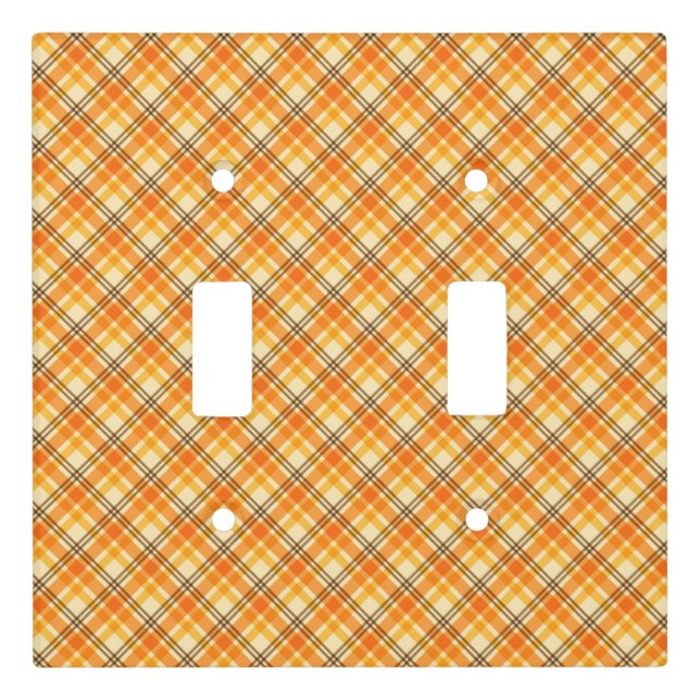 Orange Plaid   Light Switch Cover (Front)