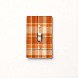 Orange plaid light switch cover