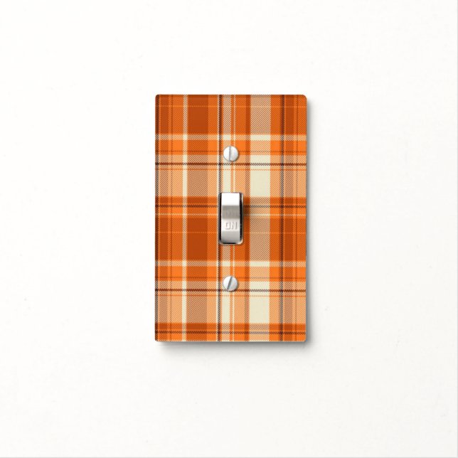 Orange plaid light switch cover (In Situ)