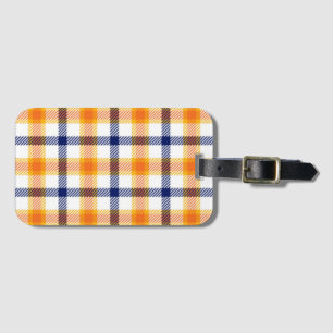 Orange Plaid Luggage Tag