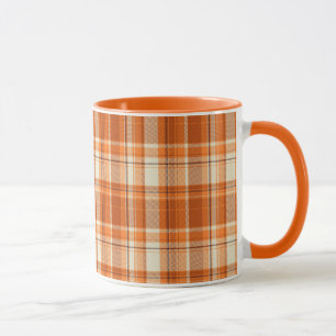 Orange plaid mug