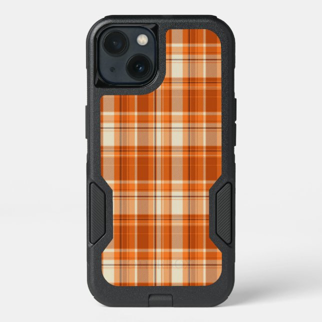 Orange plaid otterbox iPhone case (Back)