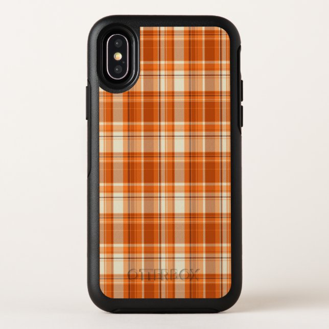 Orange plaid otterbox iPhone case (Back)