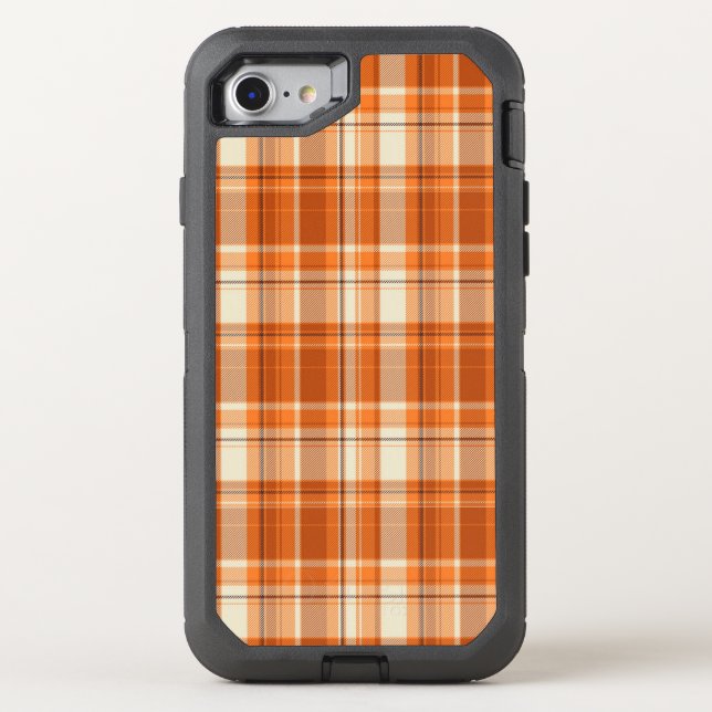 Orange plaid otterbox iPhone case (Back)
