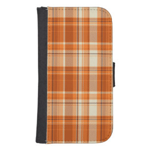Orange plaid galaxy s4 wallet case