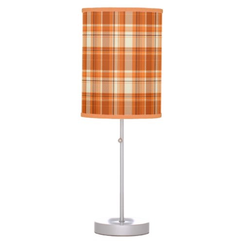Orange plaid table lamp