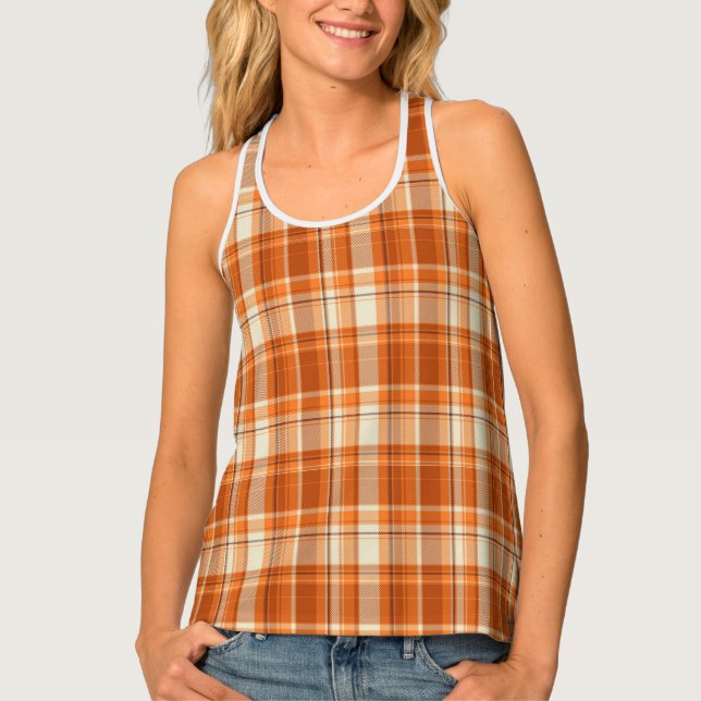 Orange plaid tank top (Front)