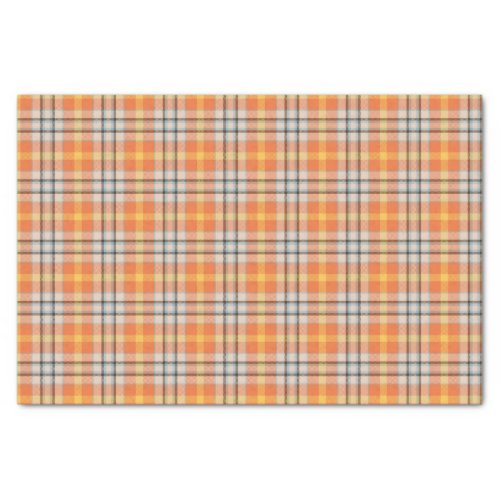 Orange Plaid  Tissue Paper