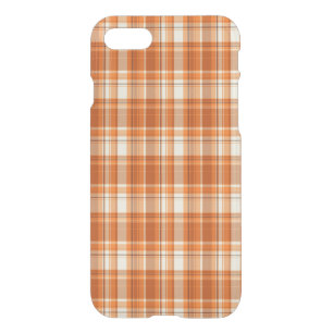 Orange plaid iPhone SE/8/7 case