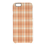 Orange plaid clear iPhone 6/6S case