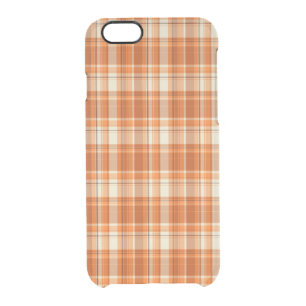 Orange plaid clear iPhone 6/6S case