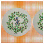 Orange plaid Western Bluebird Fabric