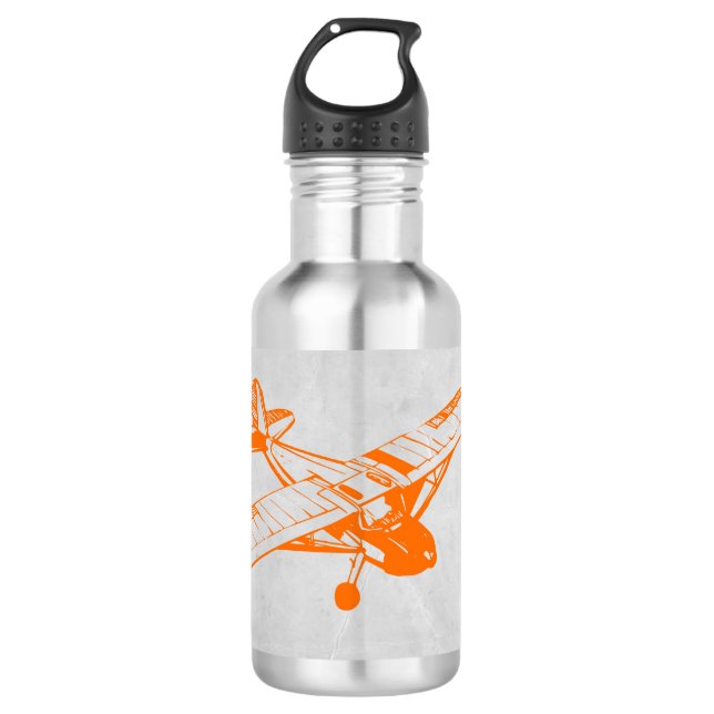 Orange Plane Stainless Steel Water Bottle (Front)