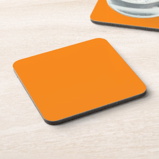 Orange Plastic Beverage Coaster (Left Side)