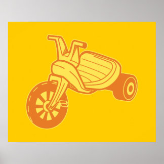 Orange Plastic Tricycle Graphic Poster
