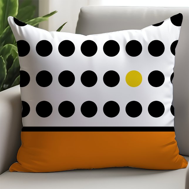 Orange Playful Dots Throw Pillow (Creator Uploaded)