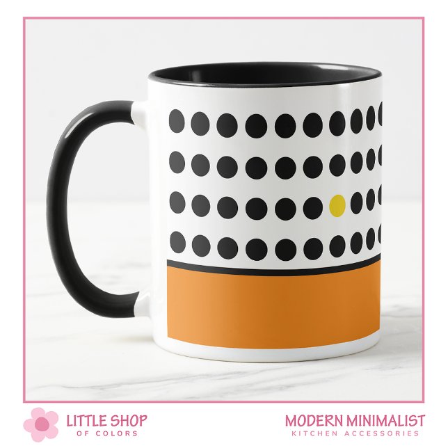 Orange Playful Polka Dots Color Block Mug (Creator Uploaded)