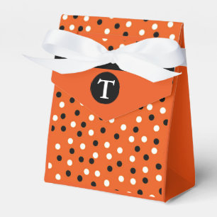 Orange Poka Dot Monogram Favor Box