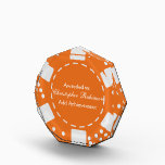 Orange Poker Chip Acrylic Award<br><div class="desc">This orange poker chip design award gives recognition to employees,  teammates,  or anyone that deserves it. You can customise this award with any text of your choice. Should you require any help with customising then contact us through the link on this page. Poker award.</div>