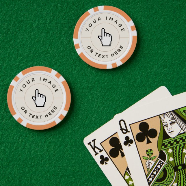 Orange Poker Chips - Custom Add your image/text (Poker Table (Double))