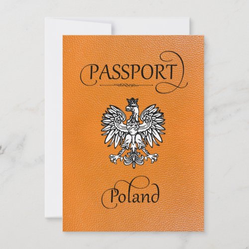 Orange Poland Passport Save the Date Card