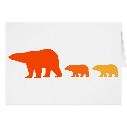 Orange Polar Bear Cards (Front Horizontal)