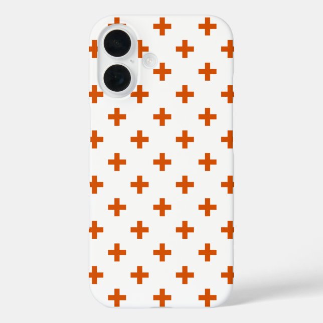 Orange polka crosses on white Case-Mate iPhone case (Back)