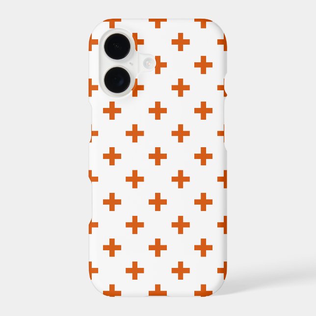 Orange polka crosses on white Case-Mate iPhone case (Back)