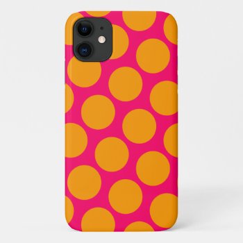 Orange Polka Dot Iphone 11 Case by cliffviewcases at Zazzle