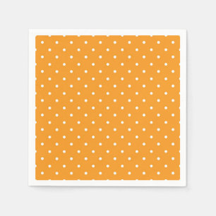 Orange Polka Dot Design Paper Napkins