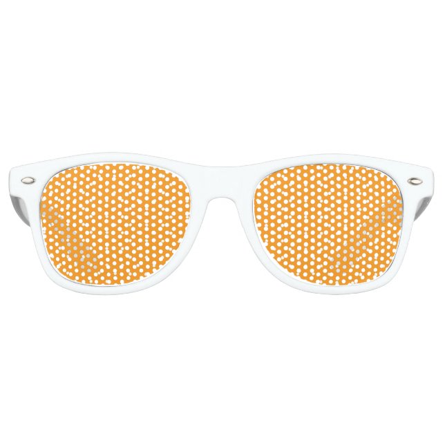 Orange Polka Dot Design Retro Sunglasses (Front)