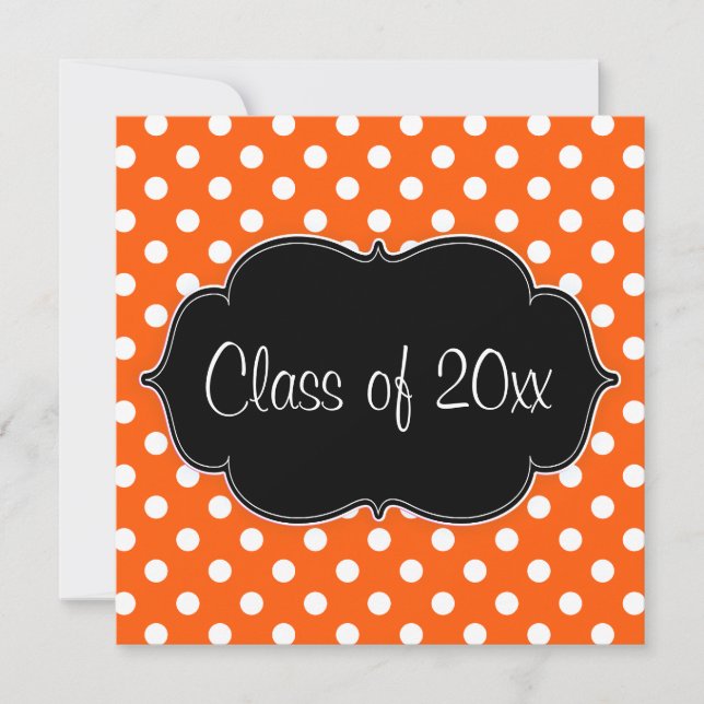 Orange Polka Dot Graduation Announcement (Front)