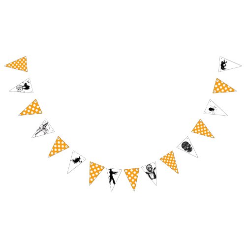 ORANGE POLKA DOT HALLOWEEN bunting banner