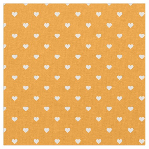 Orange Polka Dot Hearts Fabric