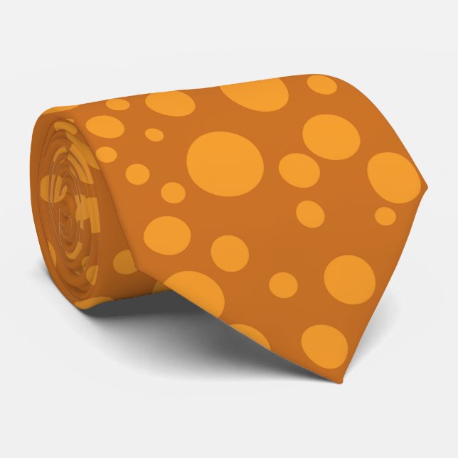 Orange Polka-Dot Necktie (Rolled)