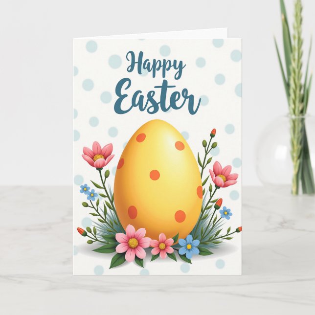 Orange Polka Dot Pattern Card (Front)