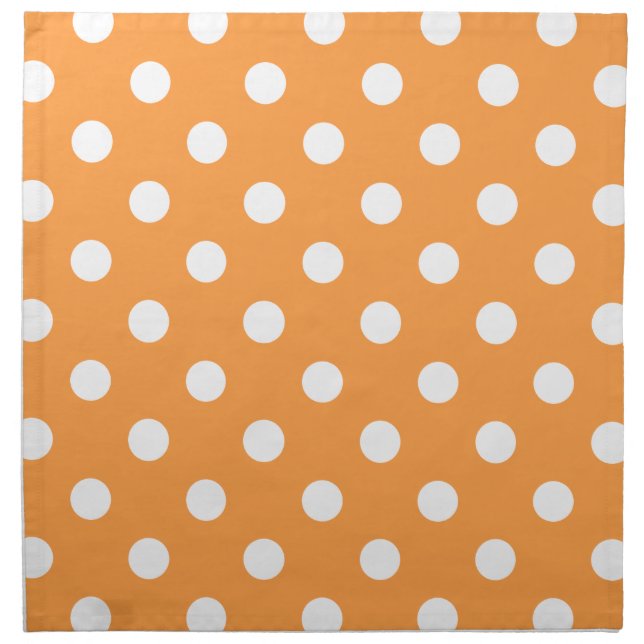 Orange Polka Dot Pattern Cloth Napkin (Front)