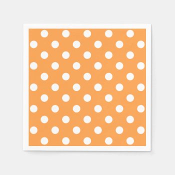 Orange Polka Dot Pattern Paper Napkins by allpattern at Zazzle