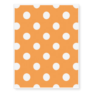 Orange Polka Dot Pattern Temporary Tattoos