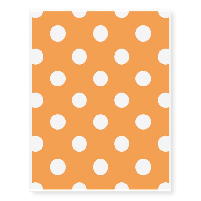 Orange Polka Dot Pattern Temporary Tattoos (Front)