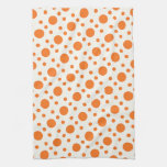 Orange Polka Dot Retro Design Kitchen Towel at Zazzle