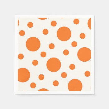 Orange Polka Dot Retro Design Paper Nakin Paper Napkins by BlackBrookDining at Zazzle