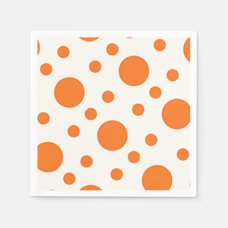Orange Polka Dot Retro Design Paper Nakin Paper Napkins