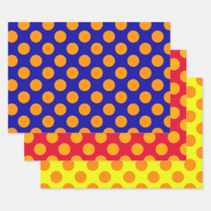 Orange Polka Dot Wrapping Paper - Pumpkin Fall