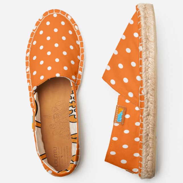Orange Polka Dots Espadrilles (Side)