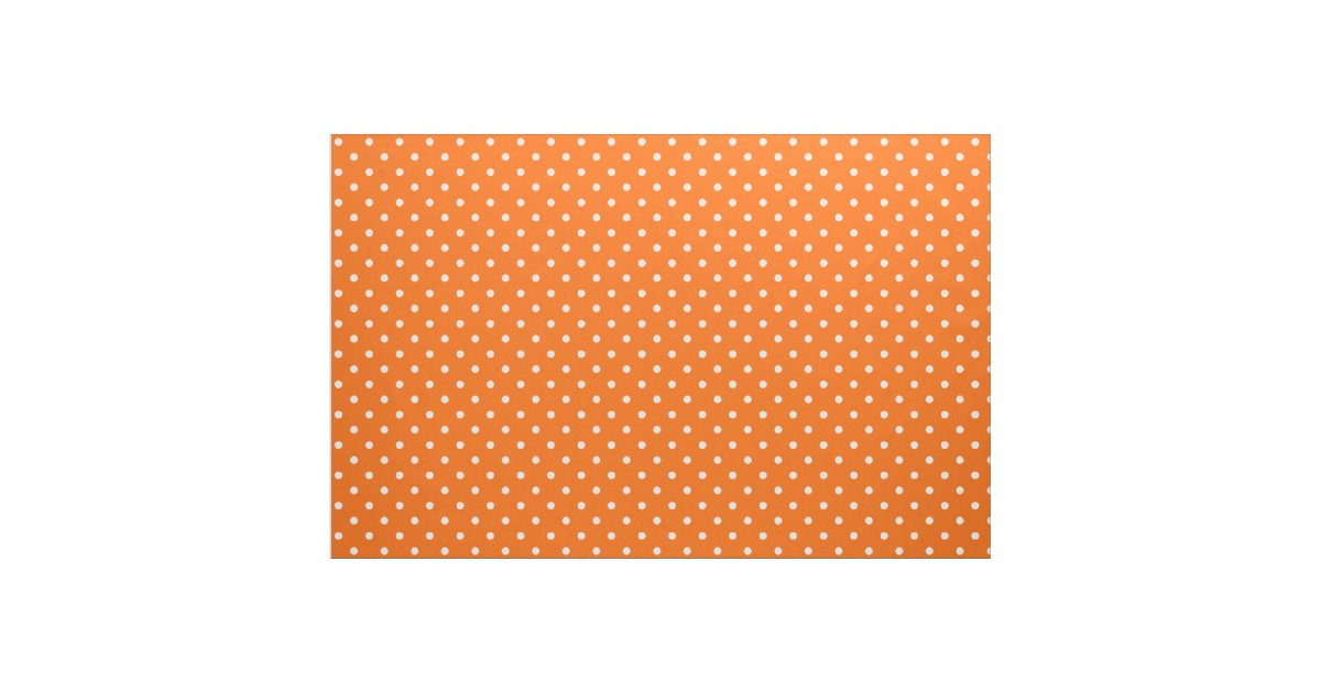 Orange Polka Dots Fabric | Zazzle