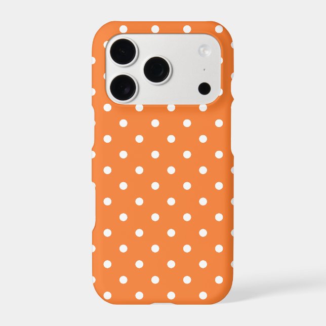 Orange Polka Dots Modern iPhone Case (Back)